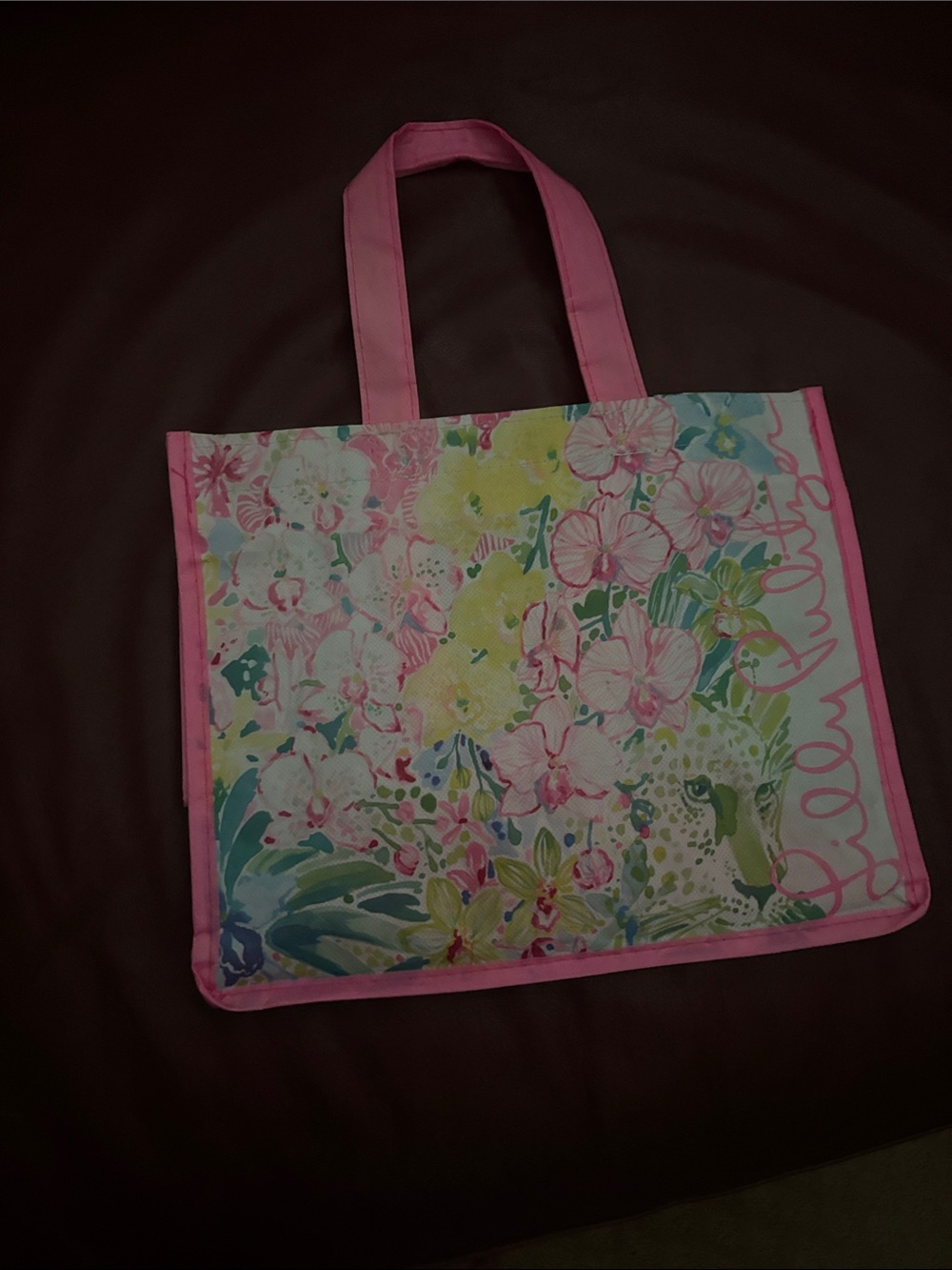 Pink Floral  Lilly Pulitzer
Canvas Tote with Decorative Print
